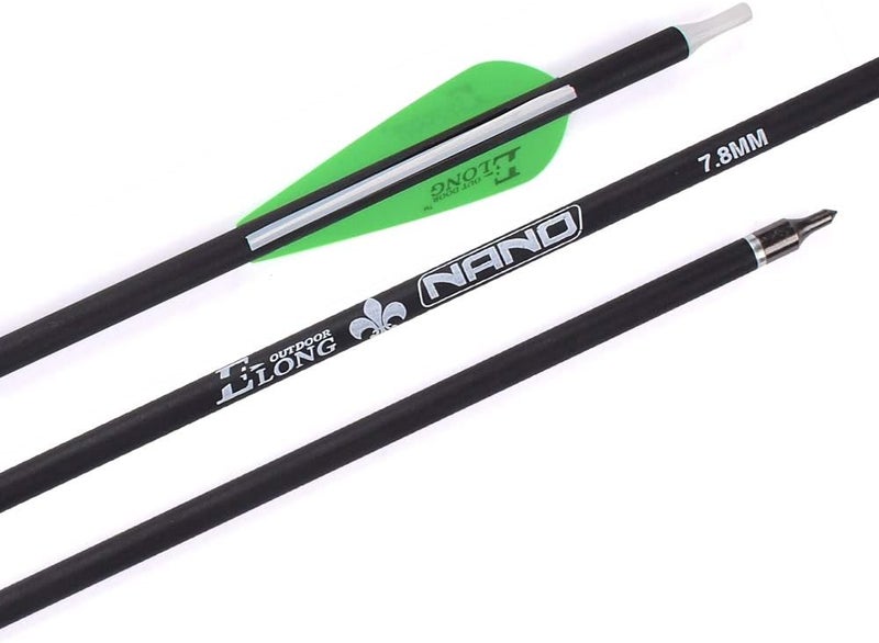 Yls Archery 26/28/30Inch Carbon Arrow Practice Hunting Arrows with100 Grain Removable Tips for Compound & Recurve Bow(Pack of 12) - Image 5